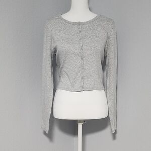 Vintage Y2K Sugar Moon Gre Long Sleeve Buttonnup Crop Top Size Extra Large